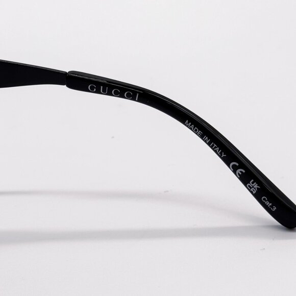 NEW AUTHENTIC GUCCI GG1656S 001, BLACK METAL OVERSIZED MASK SUNGLASSES G… - Picture 11 of 13